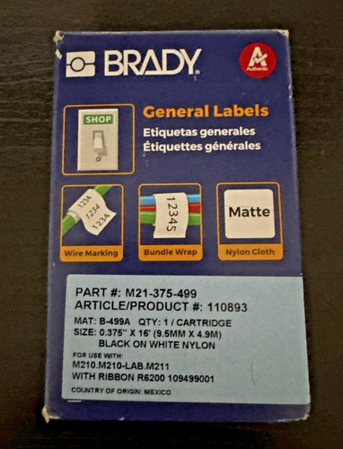 Brady m21 375 - m21-375-499, label